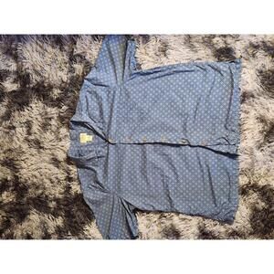 LL Bean Blue Pattern Button Up Shirt Size XL Traditional Fit Cotton